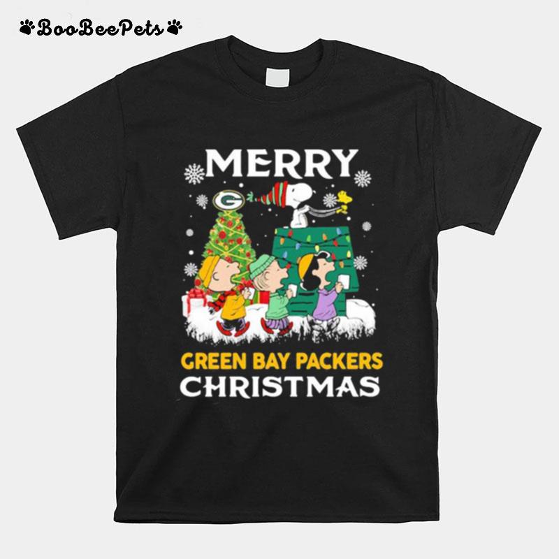 Merry Green Bay Packers Christmas Snoopy T-Shirt