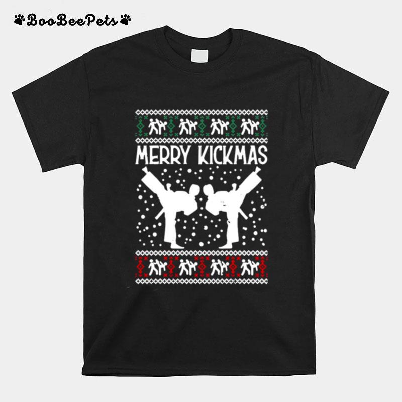 Merry Kickmas Ugly Christmas Karate Jiu Jitsu Martial Gift Pullover T-Shirt