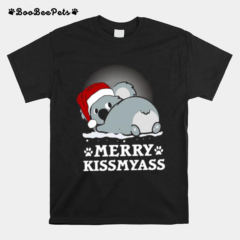 Merry Kissmyass Koala Christmas Santa T-Shirt