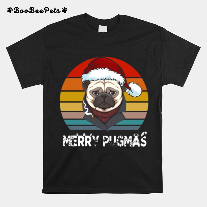 Merry Pugmas Funny Pug Christmas Style Vintage T-Shirt
