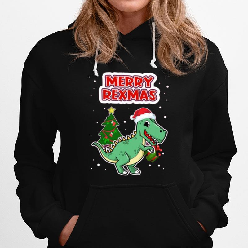 Merry Rexmas Dino Dinosaur Christmas Ya Filthy Animal Hoodie