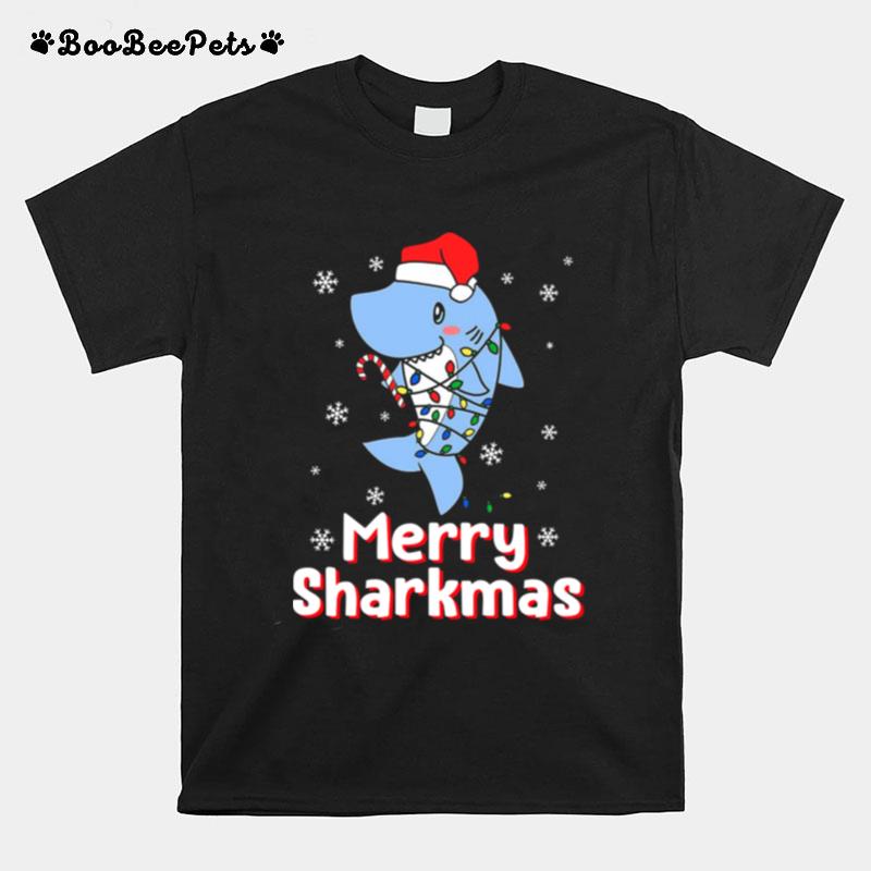 Merry Sharkmas Cute Santa Shark Christmas T-Shirt