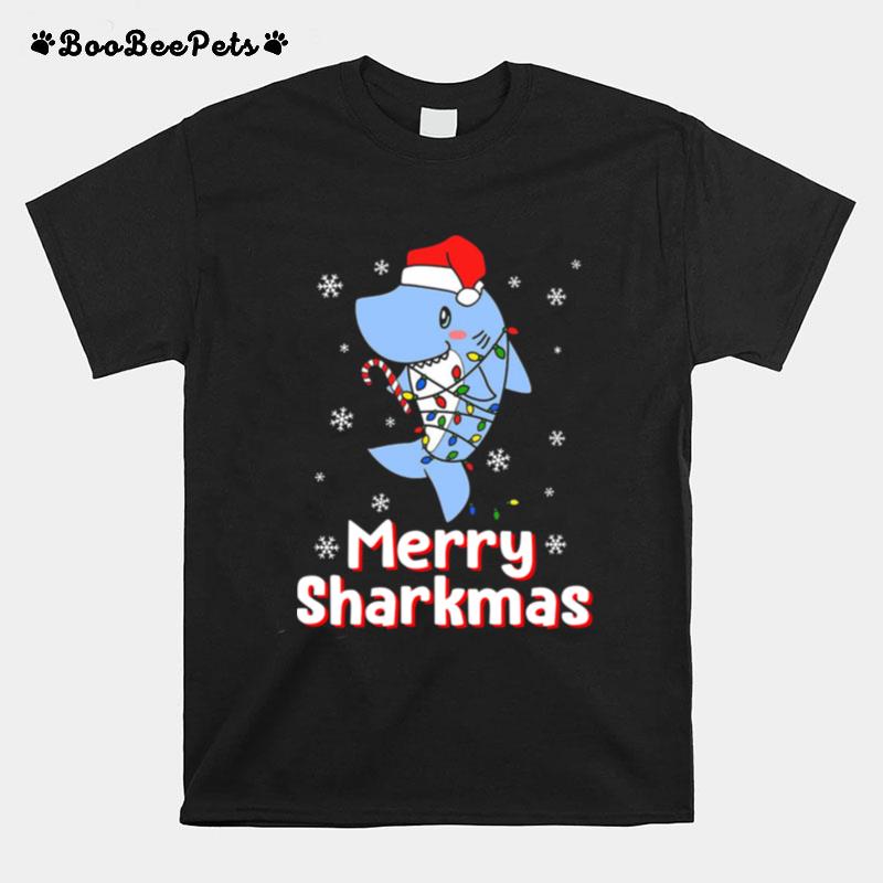 Merry Sharkmas Santa Shark Christmas T-Shirt