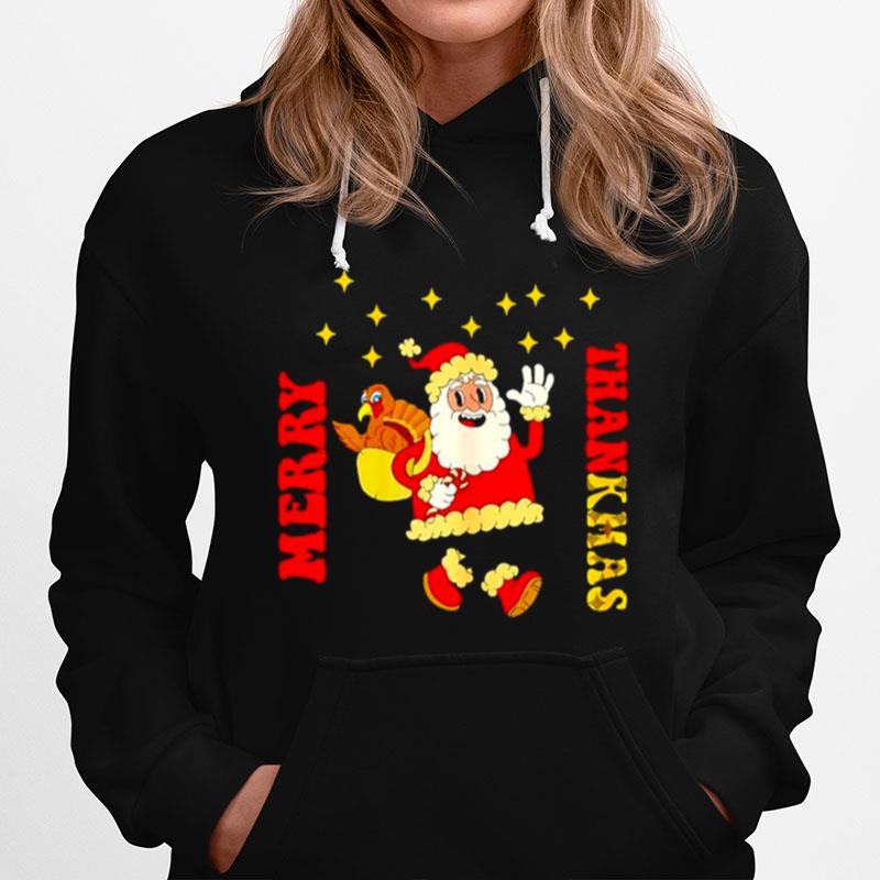 Merry Thanksmas Santa And Turkey Thanksgiving Christmas Hoodie