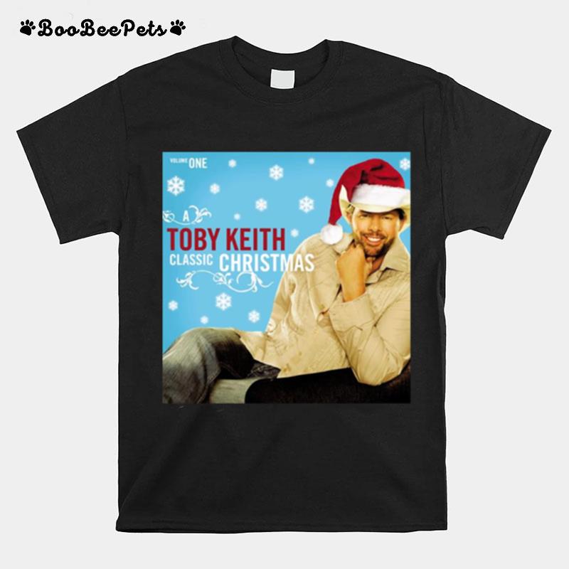 Mery Xmas With Toby Keith Wearing Santa Hat T-Shirt