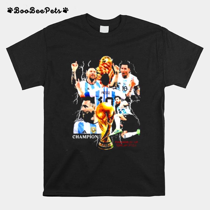 Messi World Cup Qatar 2022 Argentina Champions T-Shirt