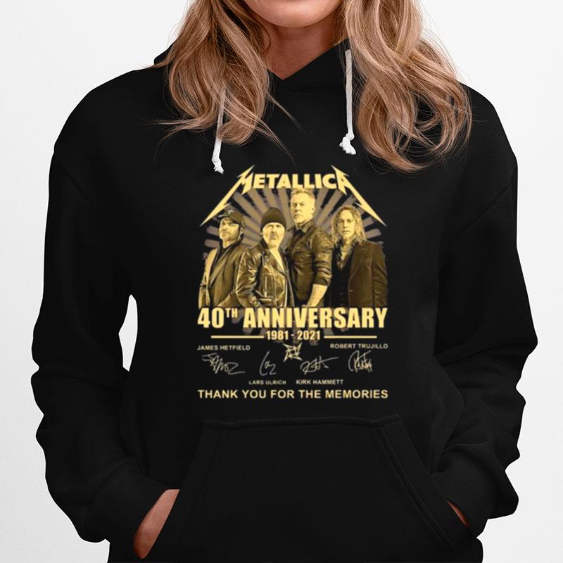 Metallica 40Th Anniversary Thank You For The Memories Signatures Hoodie