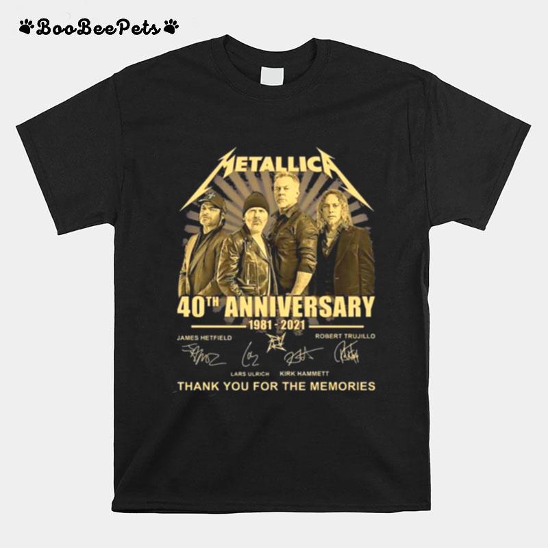 Metallica 40Th Anniversary Thank You For The Memories Signatures T-Shirt
