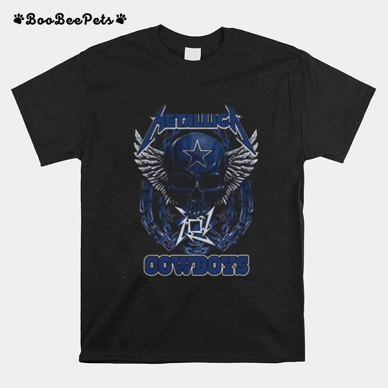 Metallica Band Skull Dallas Cowboys Angel T-Shirt
