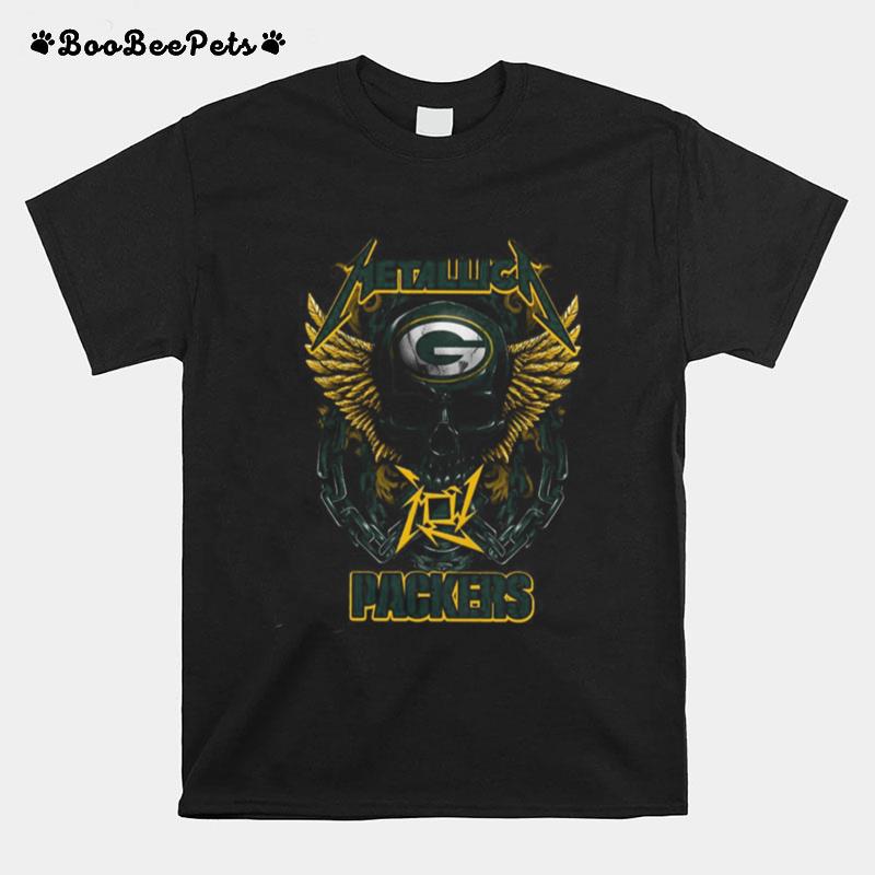 Metallica Band Skull Green Bay Packers T-Shirt