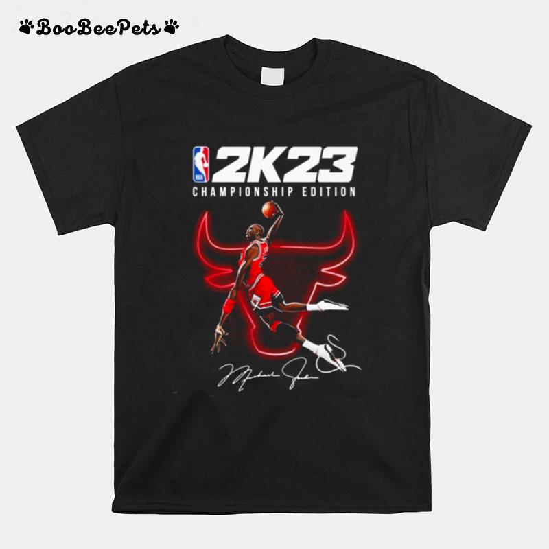 Michael Jordan Dunk Nba 2K23 Championship Edition Signature T-Shirt