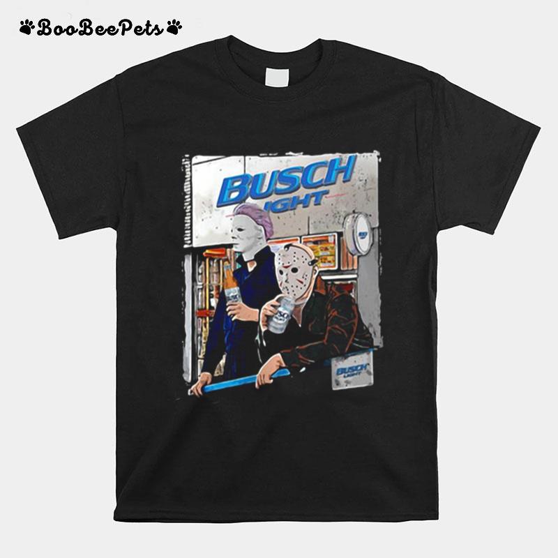 Michael Myers And Jason Voorhees Busch Light T-Shirt