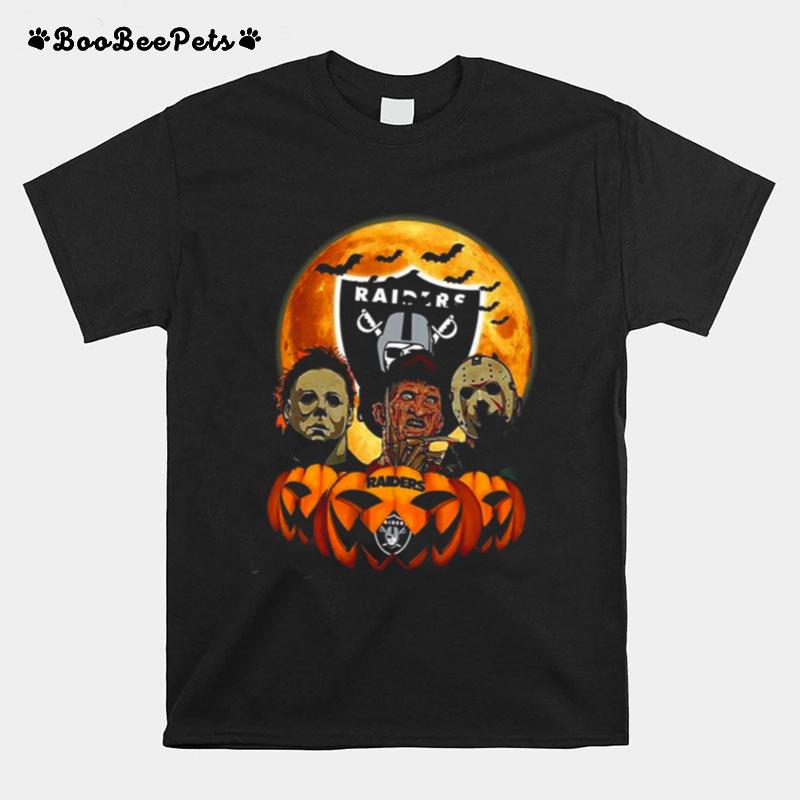 Michael Myers Freddy Krueger Jason Voorhees Oakland Raiders Halloween T-Shirt