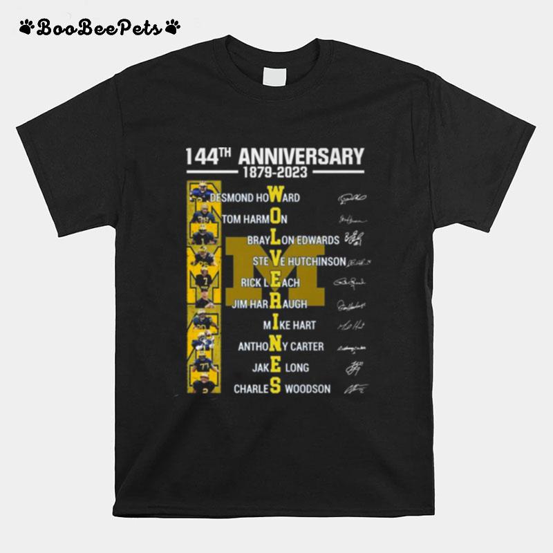 Michigan Wolverines 144Th Anniversary 1879 2023 Signatures T-Shirt