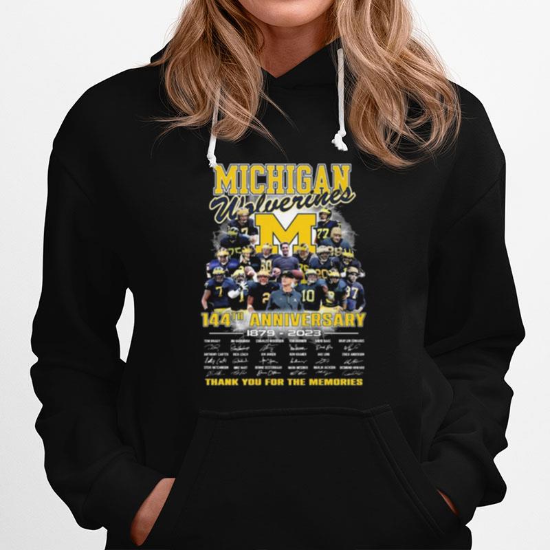 Michigan Wolverines 144Th Anniversary 1879 2023 Thank You For The Memories Signatures Hoodie