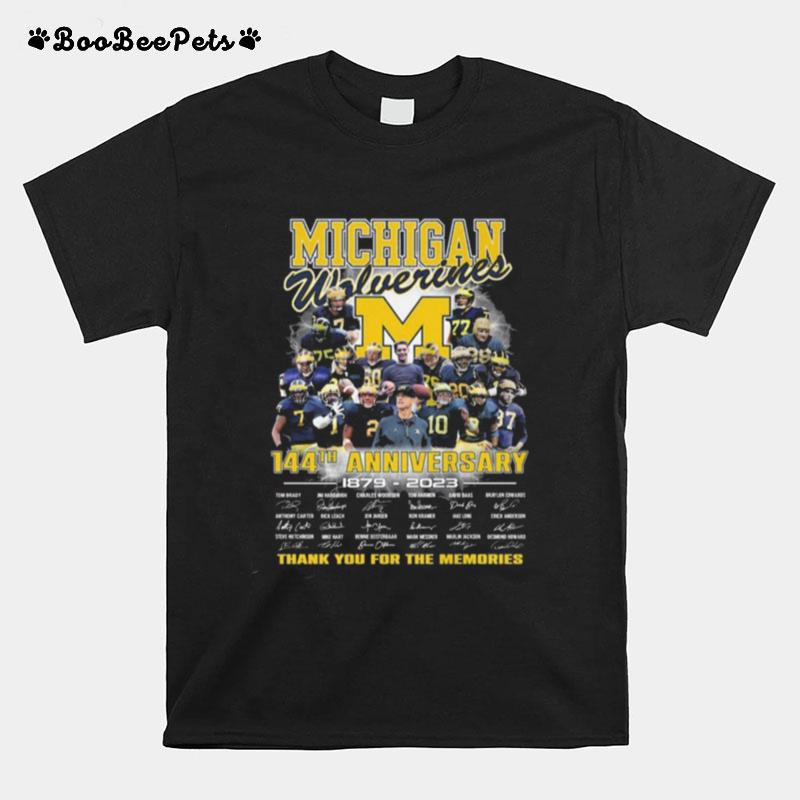 Michigan Wolverines 144Th Anniversary 1879 2023 Thank You For The Memories Signatures T-Shirt