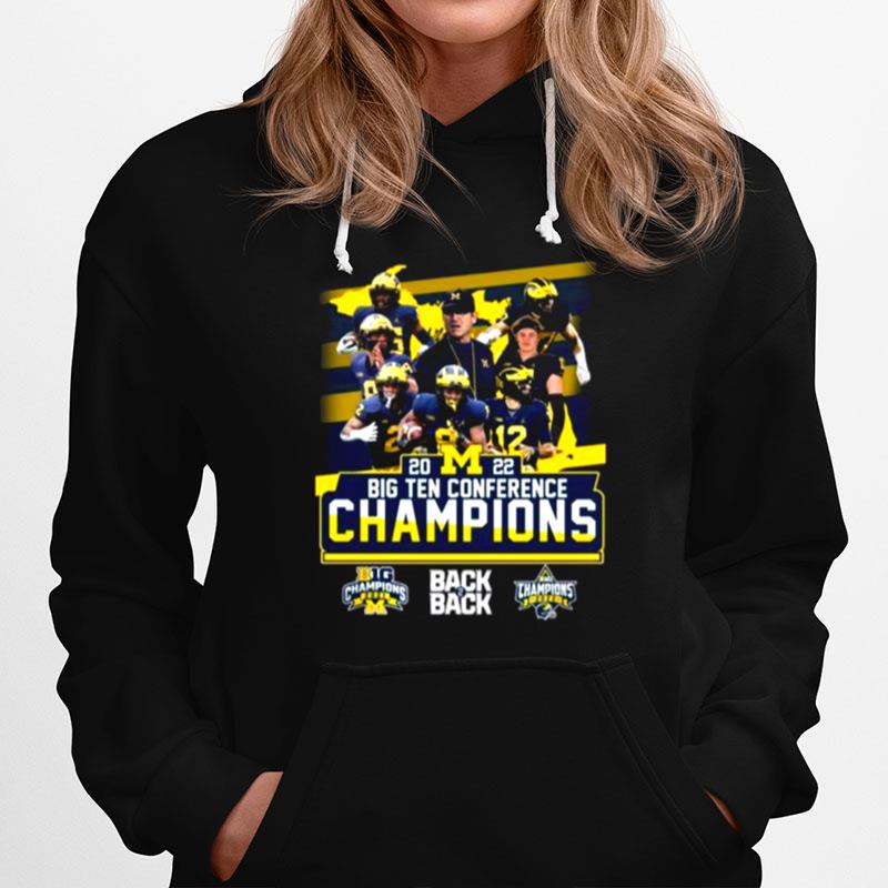 Michigan Wolverines 2022 Big Ten Conference Champions Back2Back Hoodie