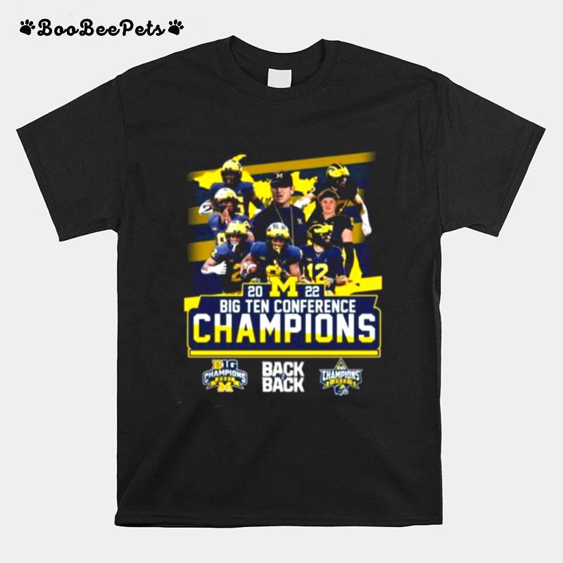 Michigan Wolverines 2022 Big Ten Conference Champions Back2Back T-Shirt