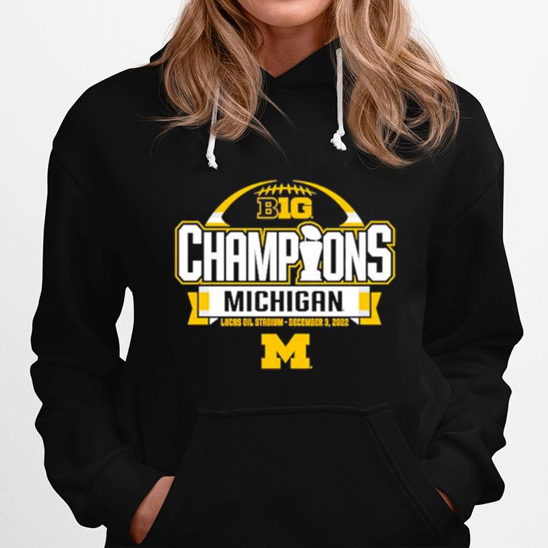 Michigan Wolverines Blue 84 2022 Big Ten Football Conference Champions Hoodie