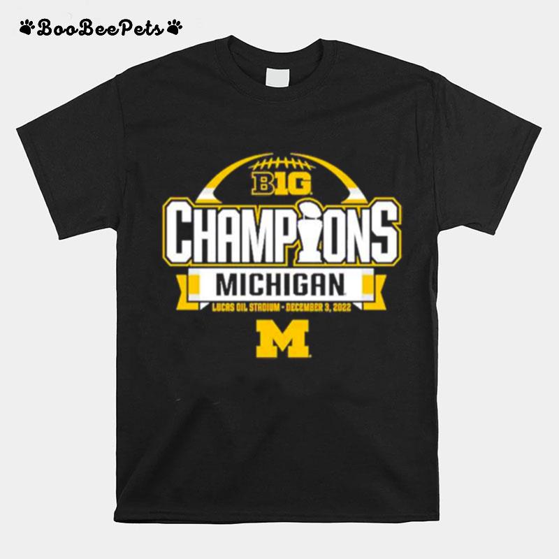 Michigan Wolverines Blue 84 2022 Big Ten Football Conference Champions T-Shirt