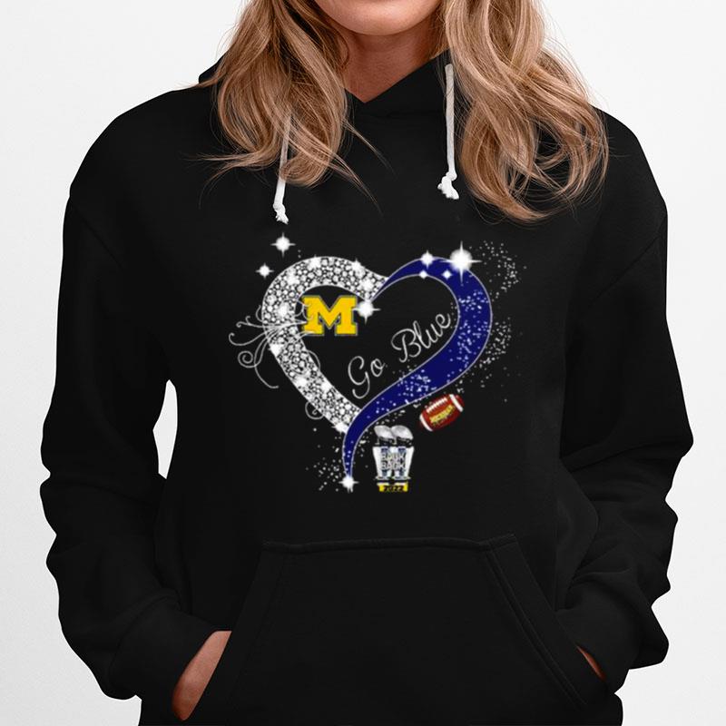 Michigan Wolverines Go Blue Back Back 2022 Heart Hoodie