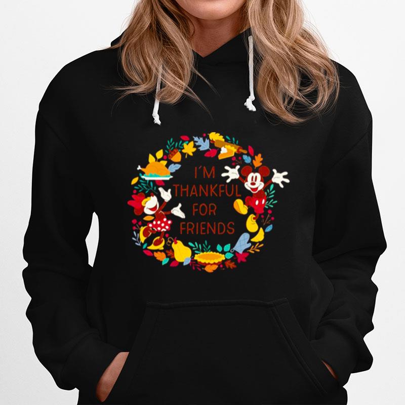 Mickey And Minnie Mouse Thankful For Friends Autumn Disney Thanksgivings Hoodie