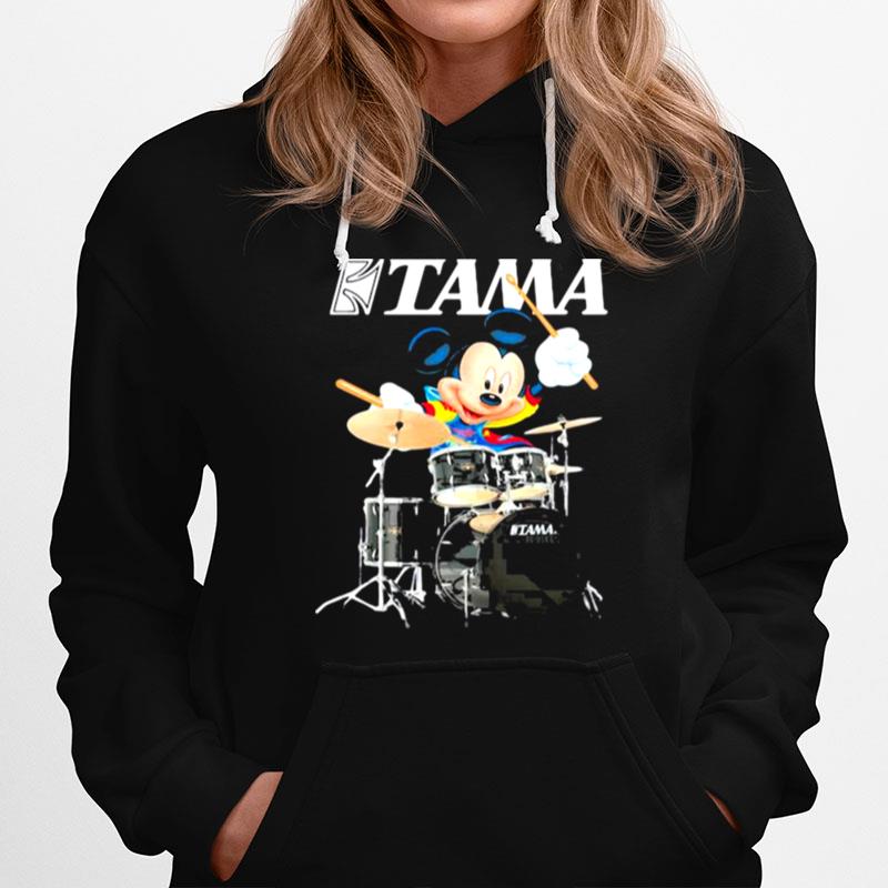 Mickey Drumming With Tama Logo Hoodie