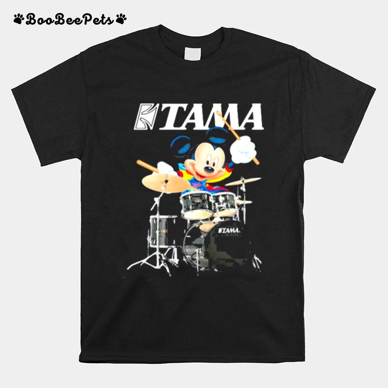 Mickey Drumming With Tama Logo T-Shirt
