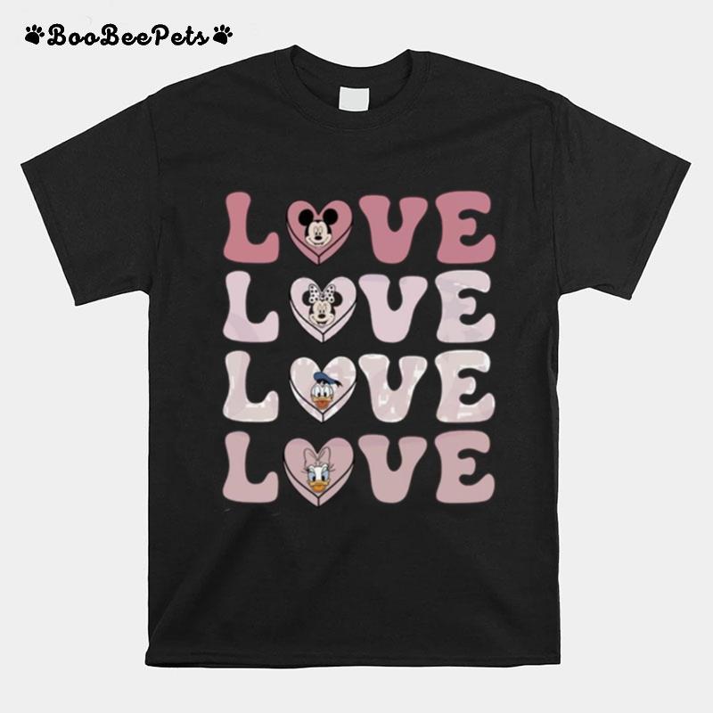 Mickey Minie Donal Love Disney Valetines Day T-Shirt