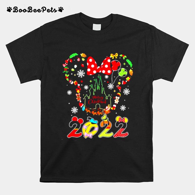 Mickey Minnie Mouse Disney Merry Christmas 2022 T-Shirt