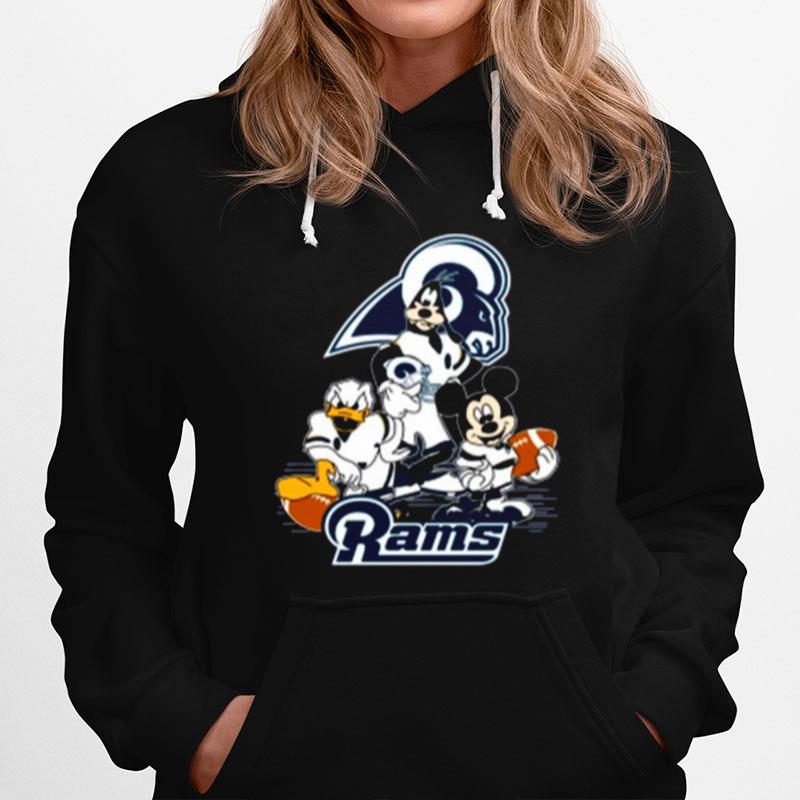 Mickey Mouse Donald Duck And Goofy With Rams Sport Hoodie