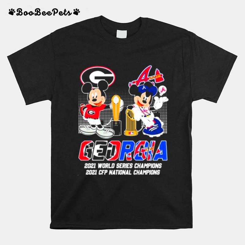 Mickey Mouse For Georgia Sports Teams Champions T-Shirt