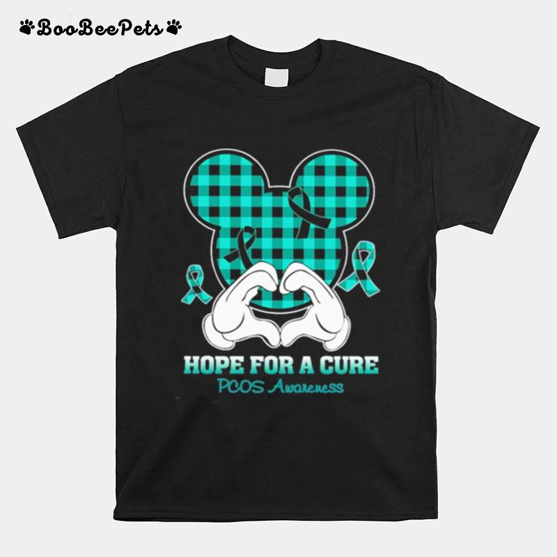 Mickey Mouse Hope For A Cure Pcos Awareness T-Shirt