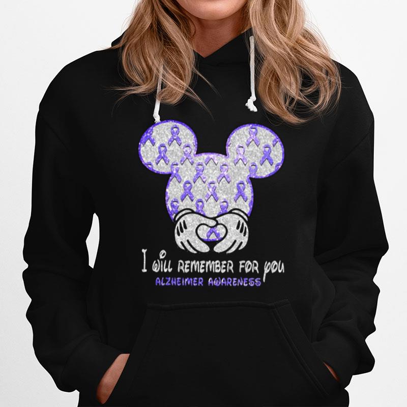 Mickey Mouse I Will Remember For You Alzheimer Awareness Hoodie