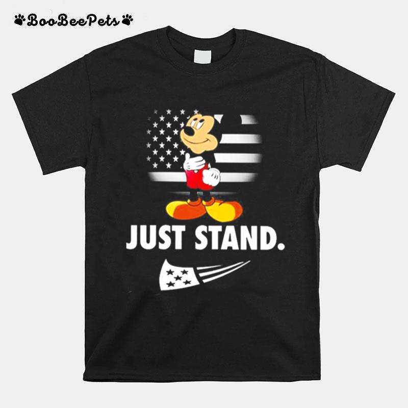 Mickey Mouse Just Stand American Flag T-Shirt