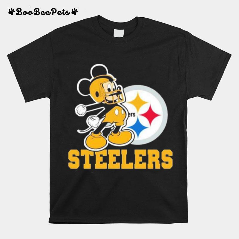 Mickey Mouse Pittsburgh Steelers Football Logo Team T-Shirt