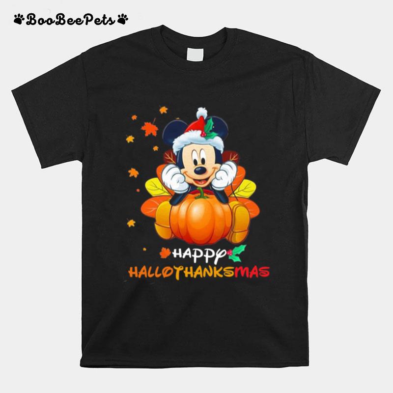 Mickey Mouse Pumpkin Happy Hallothanksmas T-Shirt