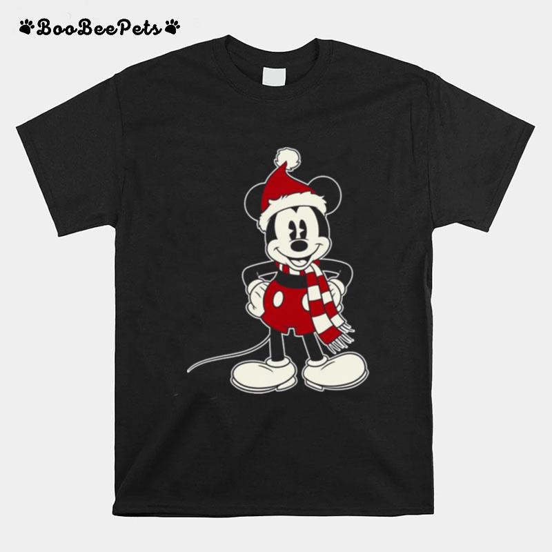 Mickey Mouse Santa Hat Merry Christmas T-Shirt