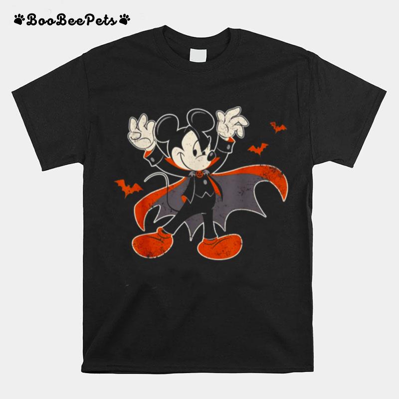 Mickey Mouse Spooky Dracula Costume Halloween Disney And Pixars Holiday T-Shirt