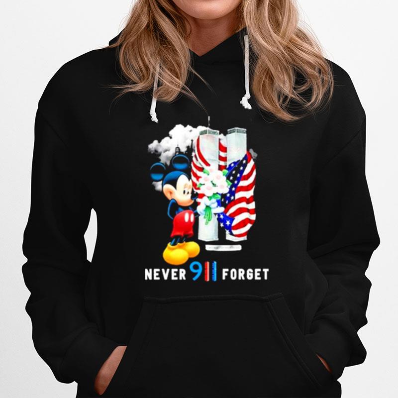 Mickey Mouse Us Flag Never Forget 911 Hoodie