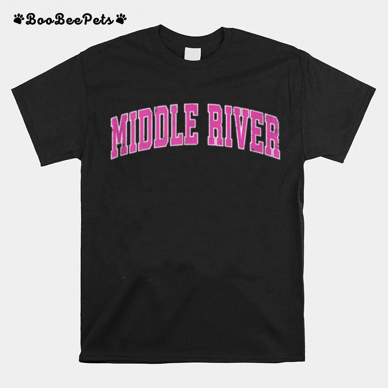 Middle River Maryland Md Vintage Sports Design Pink Design T-Shirt