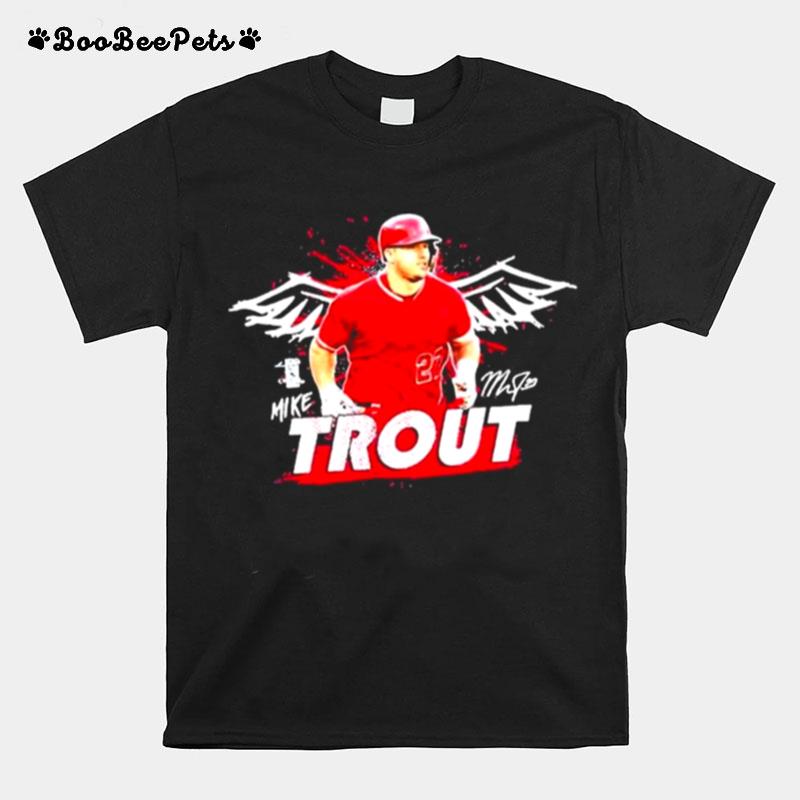 Mike Trout Art Los Angeles Angels Baseball T-Shirt