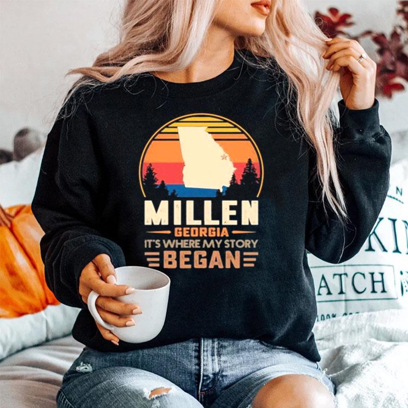 Millen Georgia Its Where My Story Began Vintage Sweater
