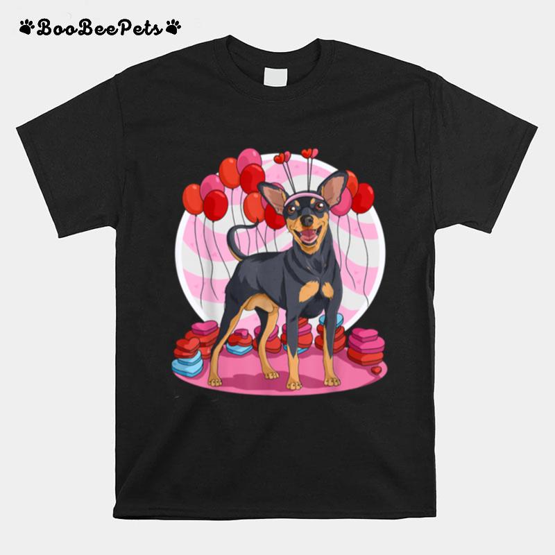 Miniature Pinscher Heart Valentine Day Decor T-Shirt