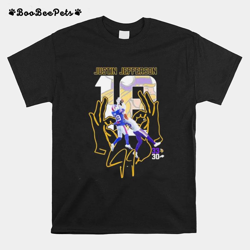 Minnesota Vikings And Buffalo Bills Justin Jefferson 33 30 T-Shirt