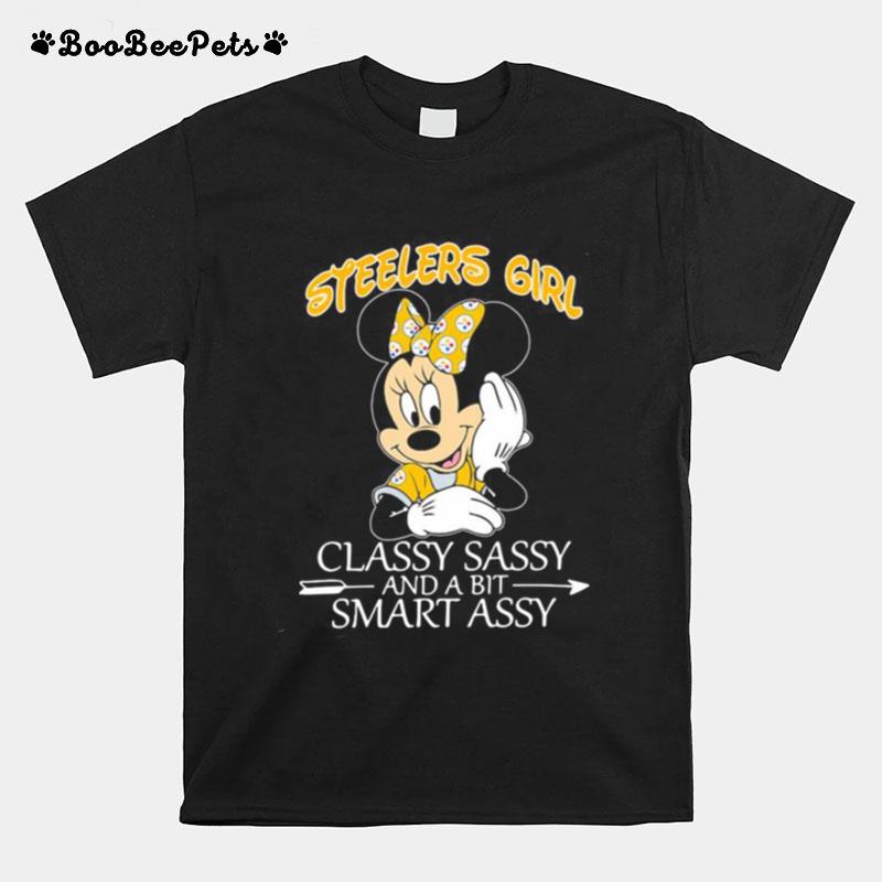 Minnie Mouse Pittsburgh Steelers Girl Classy Sassy And A Bit Smart Assy T-Shirt
