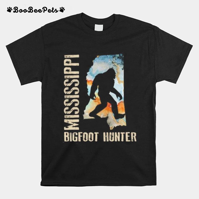 Mississippi Bigfoot Hunter Sunset T-Shirt