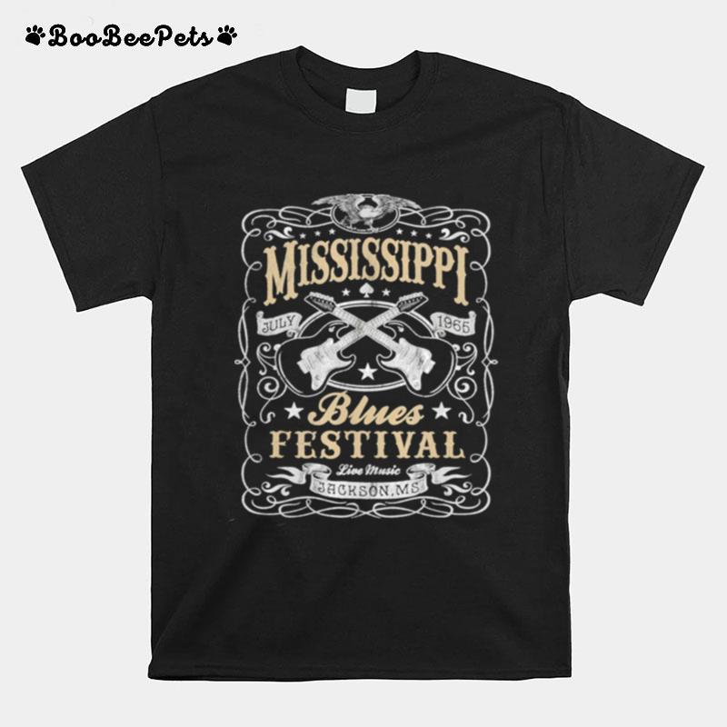 Mississippi Rock Whiskey Concert Music Festival Guitar T-Shirt