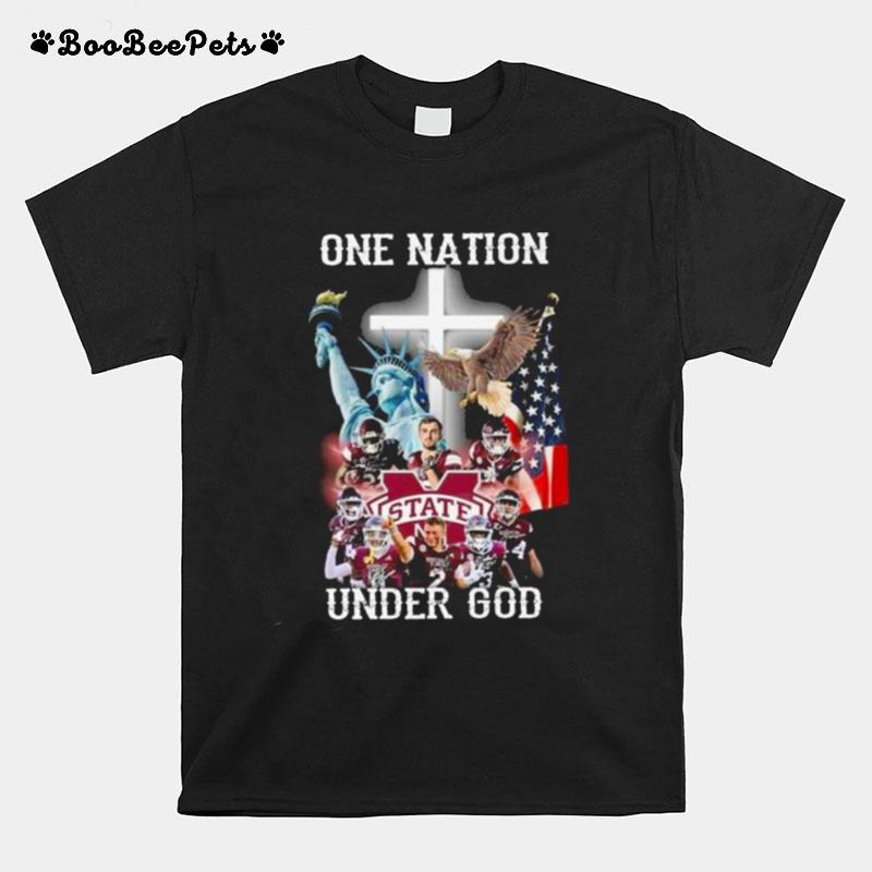 Mississippi State Bulldogs One Nation Under God Signatures 2022 T-Shirt
