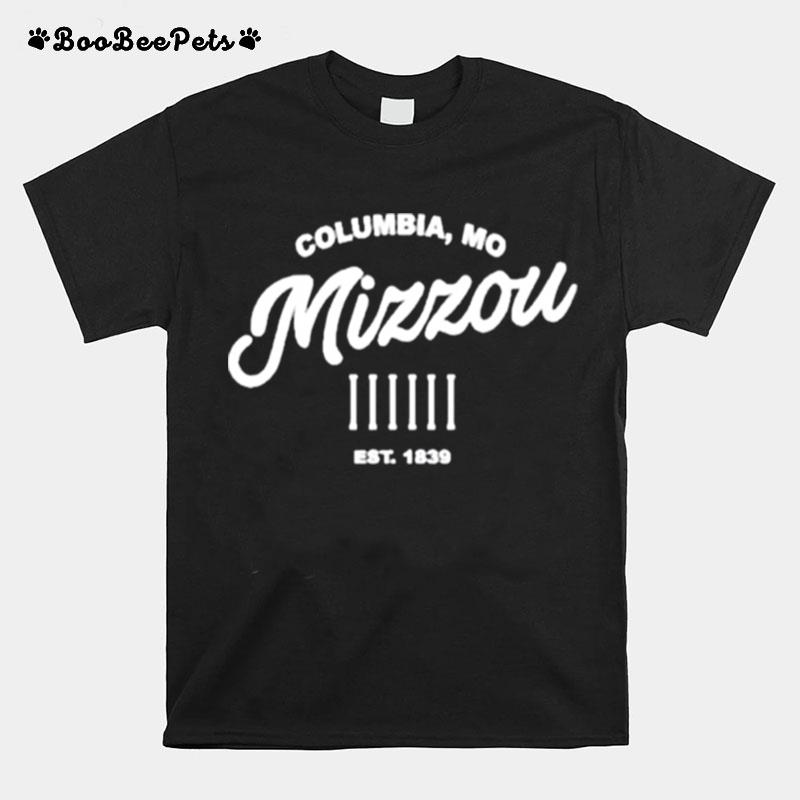 Mizzou Tigers Mizzou Script Columns Grey T-Shirt
